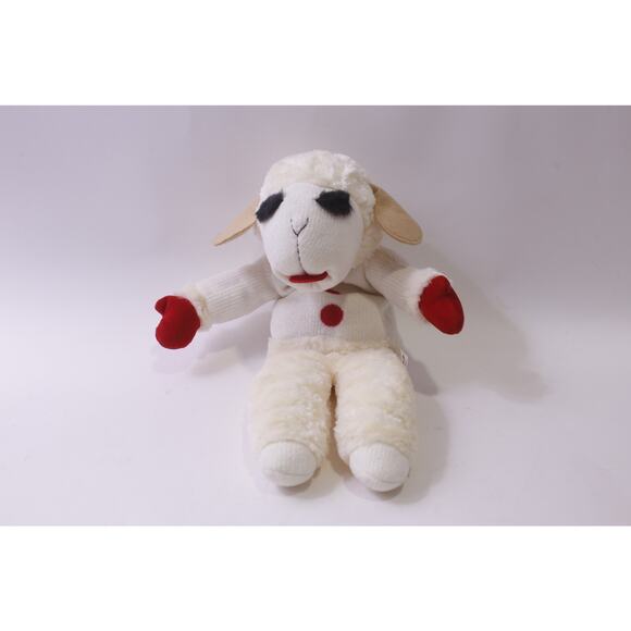 Aurora, Lamb Chop, Hand Puppet, Plush, White Red, Soft Toy, ~ 251013-WH 1372 - Picture 1 of 3